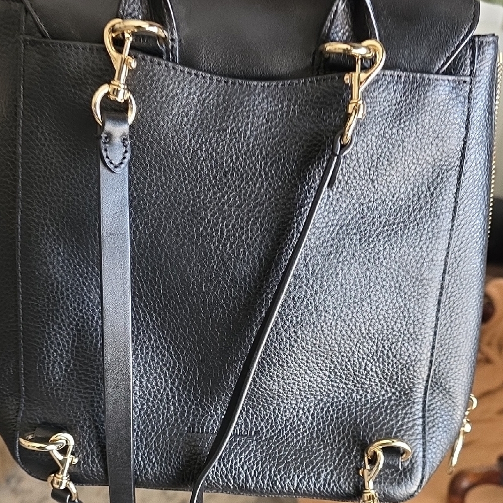 NWOT Rebecca Minkoff Jody Convertible Black Leather Backpack - Picture 3 of 13